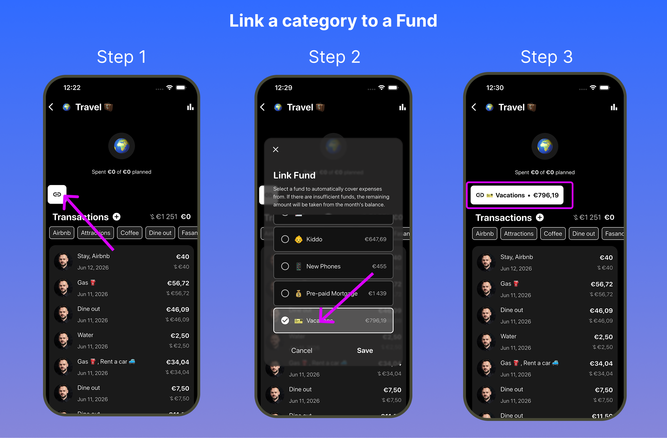 Link Category to a Fund