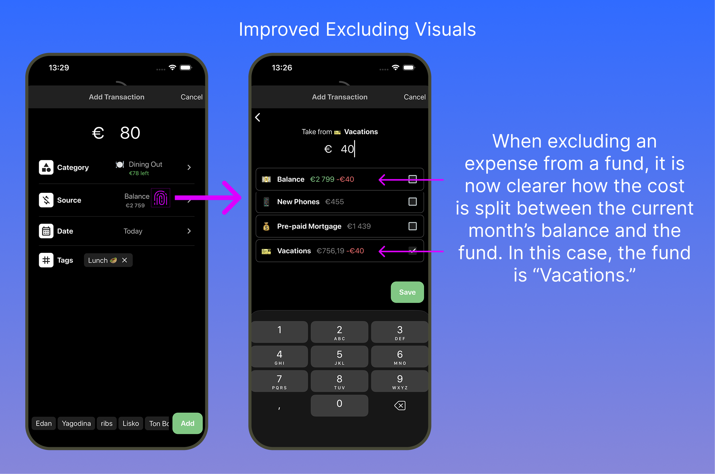 New Expense Log Experience
